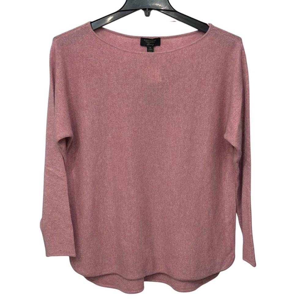 CHARTER CLUB LUXURY Women's Size PL 100% Cashmere Long Sleeve Sweater Soft‎ Pink